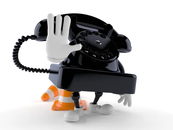 Telefonfigur macht Stop-Geste — Stockfoto