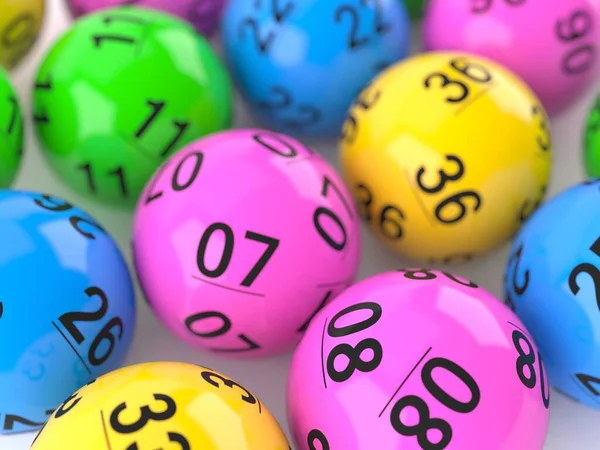 Bolas de loteria em vista estreita — Fotografia de Stock