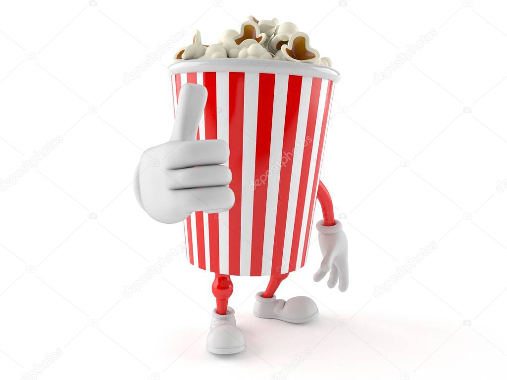 Popcorn character with thumbs up