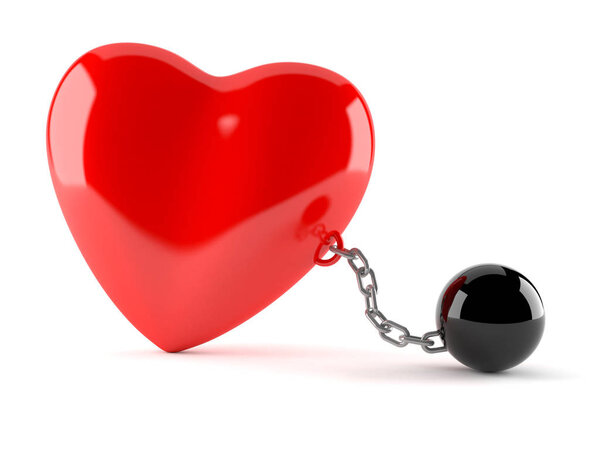 Heart with prison ball