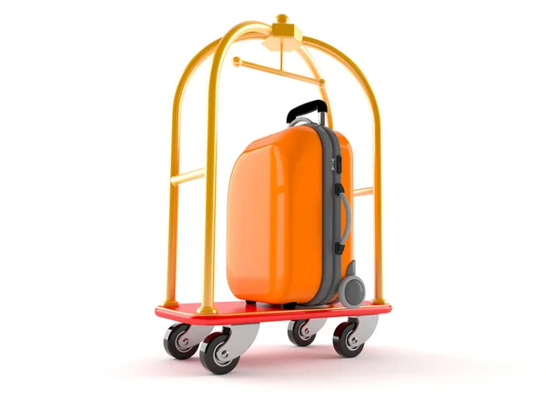 Chariot à bagages hôtel avec valise — Photo