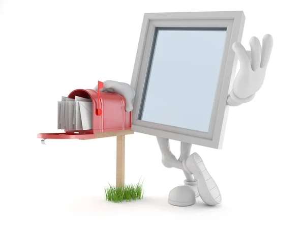 Caráter da janela com caixa de correio — Fotografia de Stock