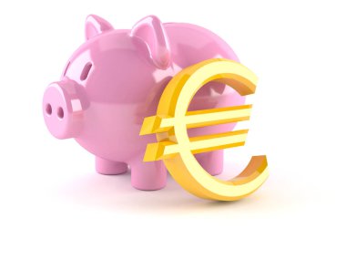 Avro para birimi sembollü domuz kumbarası