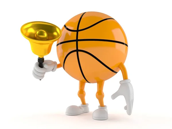 Basketball character ringing a handbell — Stock Photo, Image