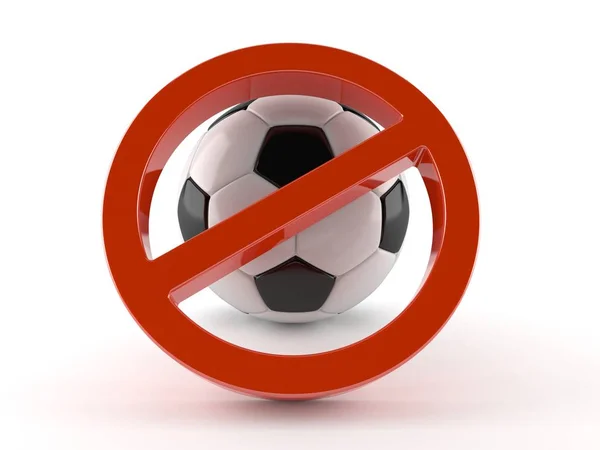 Simbol terlarang dengan bola sepak — Stok Foto