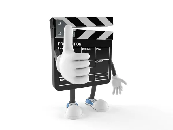 Film leisteen karakter met duimen omhoog — Stockfoto