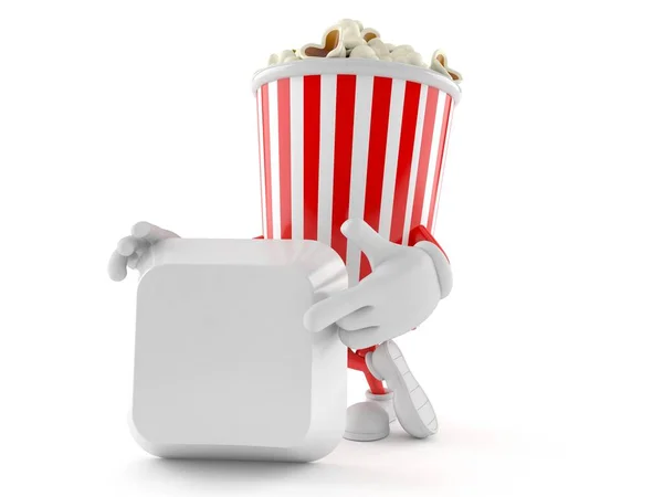 Popcorn-Charakter mit leerer Tastatur — Stockfoto