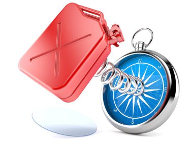 Pusulası olan benzin bidonu