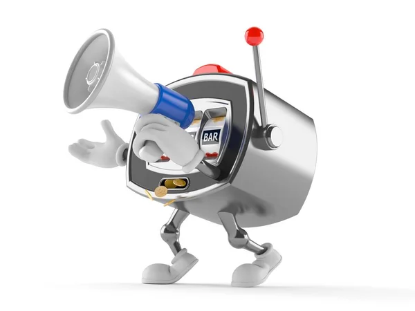 Personagem de máquina de fenda que fala por um megafone — Fotografia de Stock