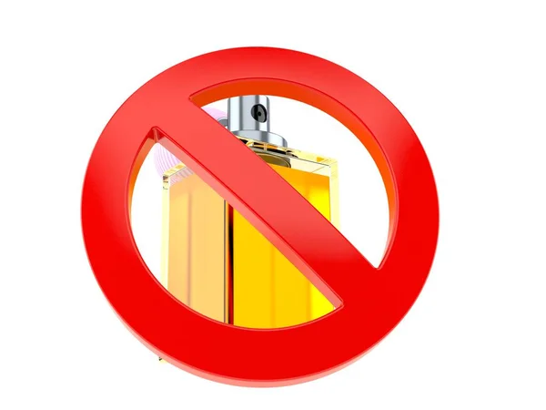 Parfymflaska med förbjuden symbol — Stockfoto