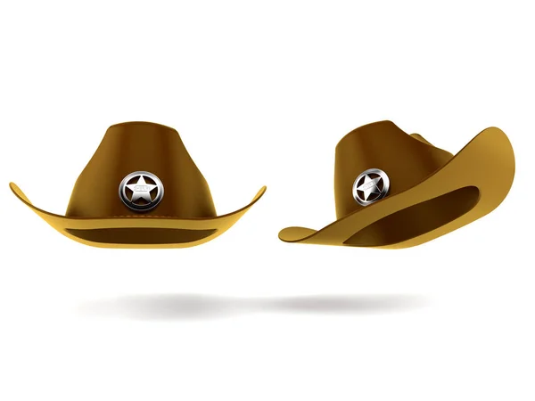Sheriff hoed in twee posities — Stockfoto