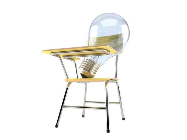 School chair with Light bulb — Stock Photo, Image