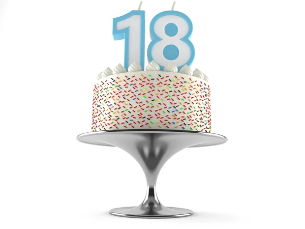 Cake with 18 number — Stock Photo, Image