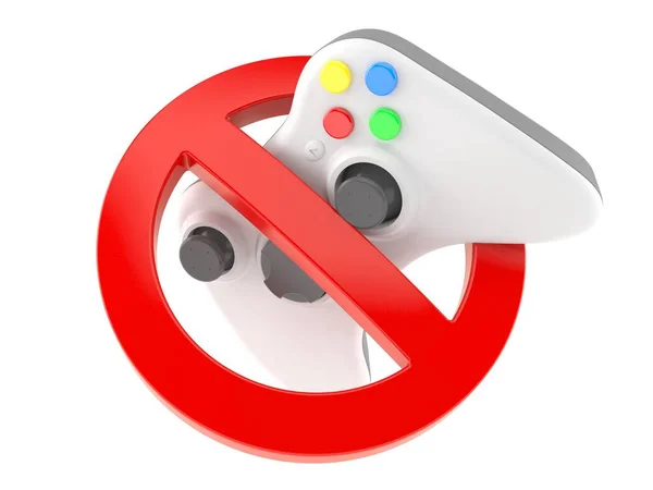 Gamepad se zakázaným znamením — Stock fotografie