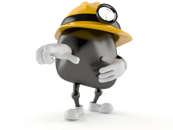 Miner character pointing — Stock Photo, Image