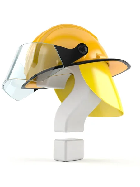 带问号的消防员头盔 — 图库照片