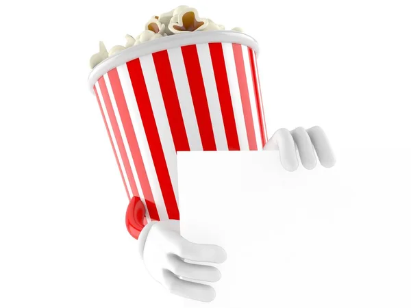 Popcorn-Charakter hinter Whiteboard — Stockfoto