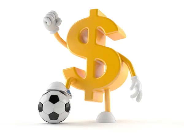Dollar character with soccer ball — Stock Photo, Image