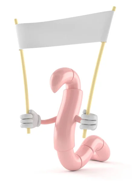 Worm character holding banner — 스톡 사진