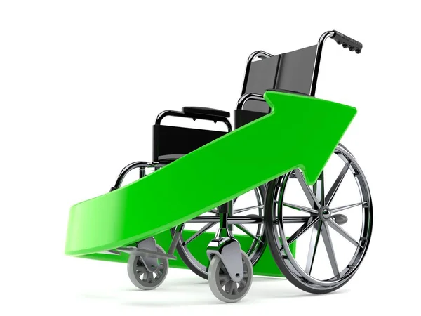 Wheel chair with green arrow — Stockfoto