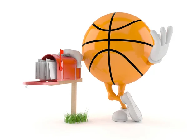 Basketball-Charakter mit Briefkasten — Stockfoto