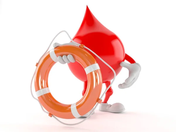 Персонаж "Кровавой капли" держит спасательный круг — стоковое фото