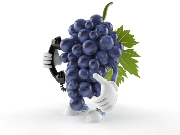Характер винограда с телефоном — стоковое фото