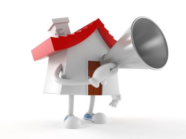 Bir megafon ile konuşan House karakter