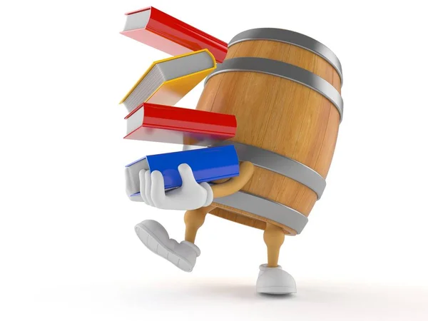 Caráter barril carregando livros — Fotografia de Stock