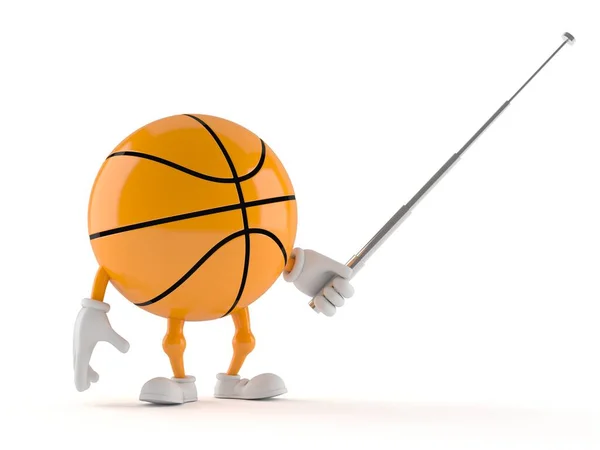 Basketbal karakter houden pointer stick — Stockfoto