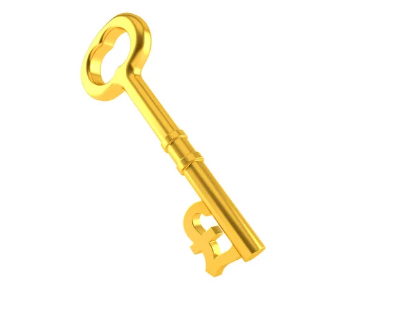 Golden pound key — Stock Photo, Image