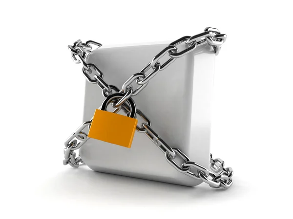 Keyboard key with chain and padlock — Stock Photo, Image