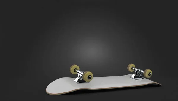 Skateboard se encuentra sobre fondo gris — Foto de Stock