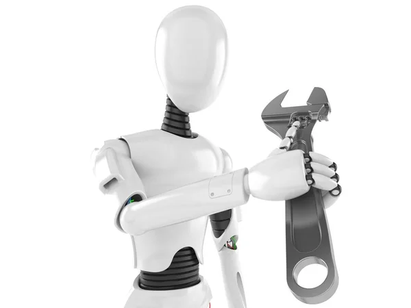 Robot con chiave regolabile — Foto Stock