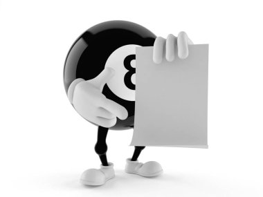 Sekiz Top karakter kağıt boş levha ile