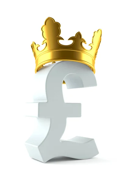 Pound currency symbol with crown — Stock Photo, Image