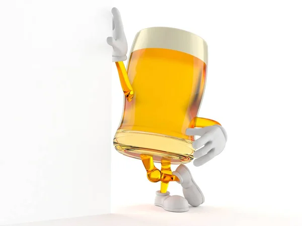Personagem de cerveja encostado a uma parede — Fotografia de Stock