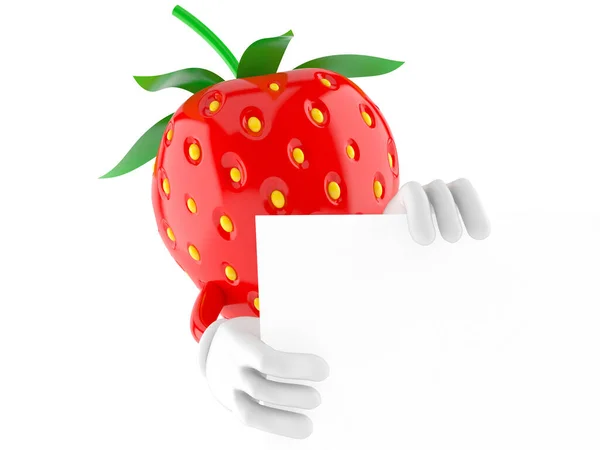 화이트 보드 뒤에 있는 딸기 캐릭터 — 스톡 사진