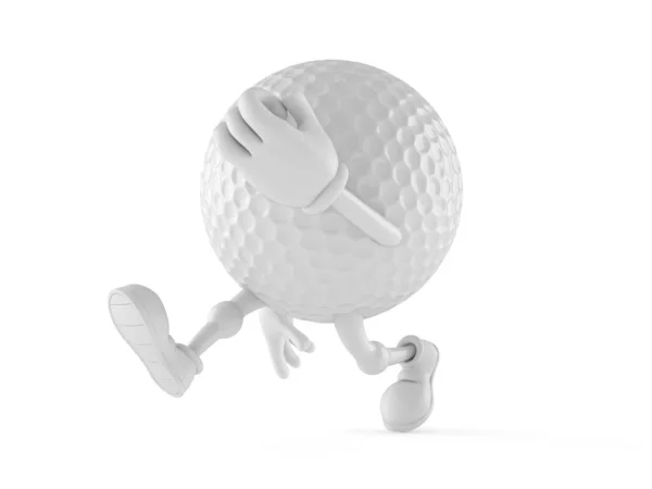 Personagem de bola de golfe correndo — Fotografia de Stock