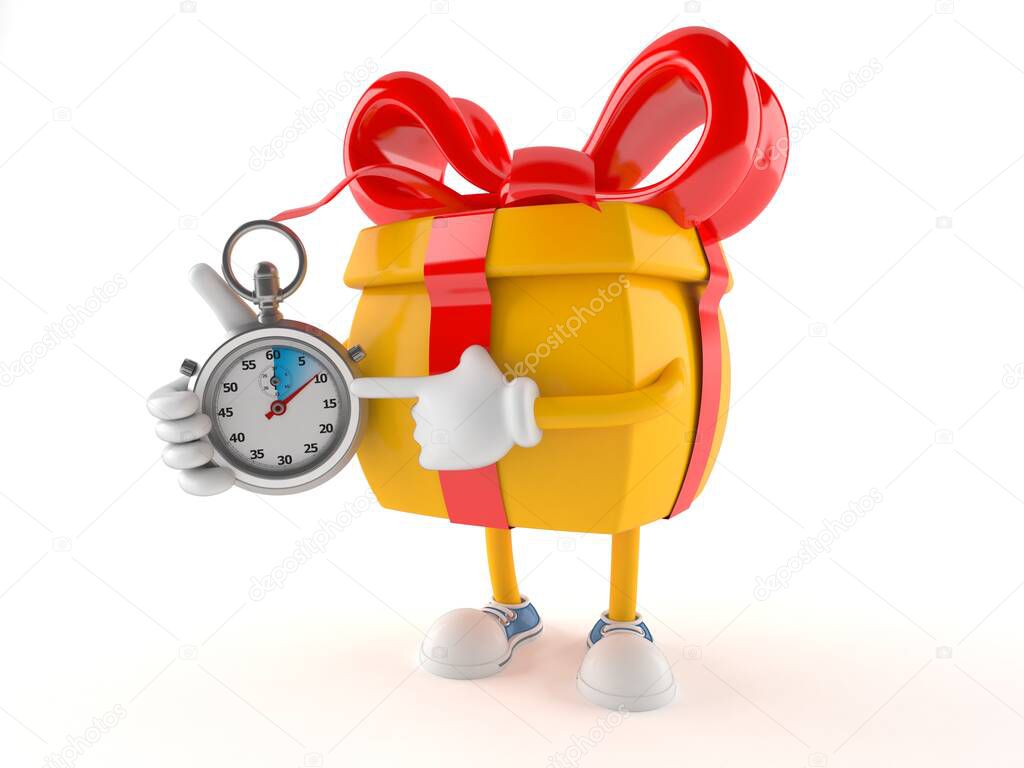 Gift character with stopwatch