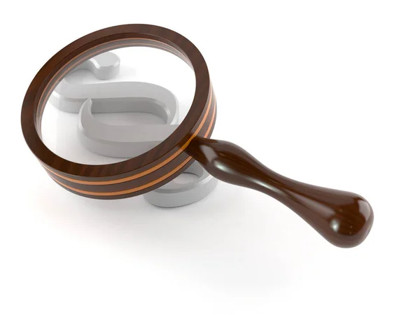 Paragraph with magnifying glass — Stock Photo, Image