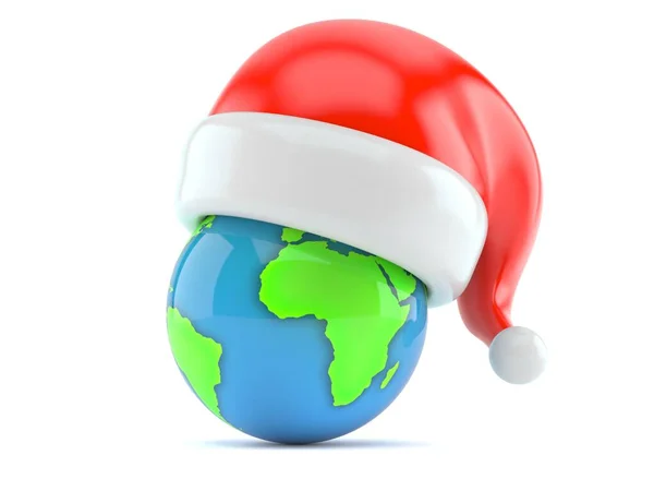 Weihnachtsmann mit Globus — Stockfoto