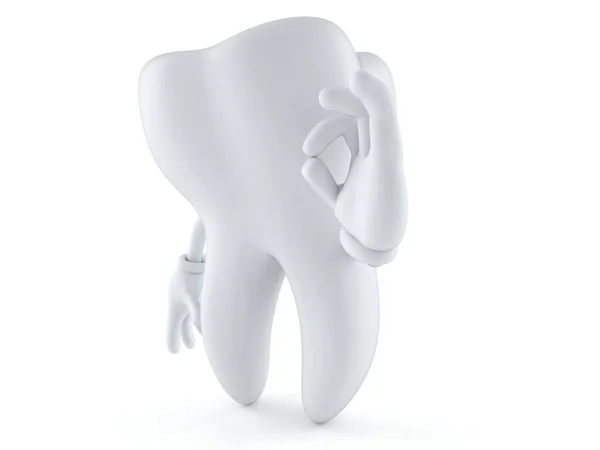 Tooth character with ok gesture — Stock Photo, Image