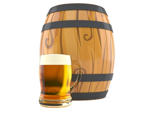 Beer with barrel — Stock Photo, Image