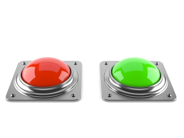 Botão em branco vermelho e verde — Fotografia de Stock