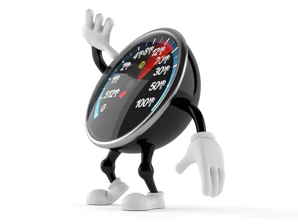 Network speed meter character looking up — Stock Photo, Image