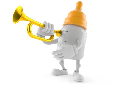 Trompet çalan bebek şişesi karakteri