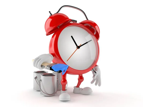Alarma reloj carácter con pintura — Foto de Stock
