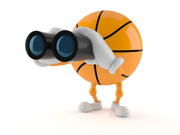 Basketballfigur blickt durch Fernglas — Stockfoto
