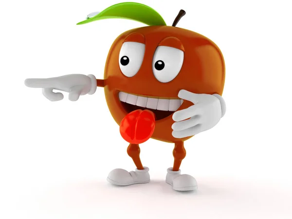 Apple character pointing finger